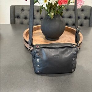 Hammitt Evan Small leather crossbody bag in black with gunmetal hardware